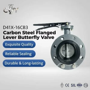 WCB Cast Steel Flanged Butterfly Valve PN16 EPDM Soft Sealed Manual Water Valve D41X-16C