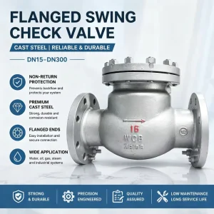 WCB Cast Steel Flanged Swing Check Valve NRV PN16 PN25 Custom Anti Backflow Seal DN15-DN300 for Water Oil Gas Pipeline