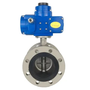 WCB Flanged Triple Eccentric Butterfly Valve with Worm Gear Actuator