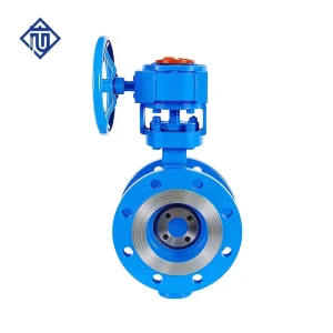 WCB Gear Operated Triple Offset Flanged Butterfly Valve for High Temperature Steam, Oil