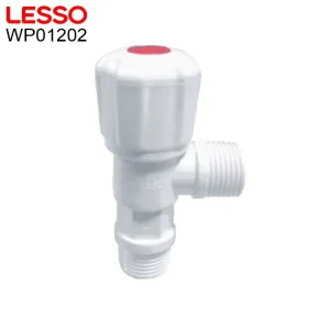 WP01202 White Polished PVC DN15 Cold Water Mini Angle Stop Valve for Family Commercial Use