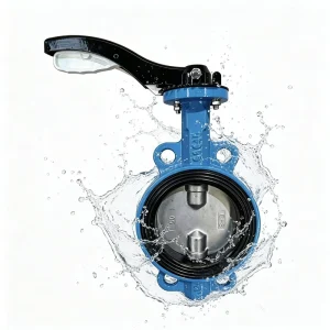 Wafer Butterfly Valve 1.6MPa Pressure Ductile Iron Body with SS304 Disc Resilient Seat for Water Pipeline