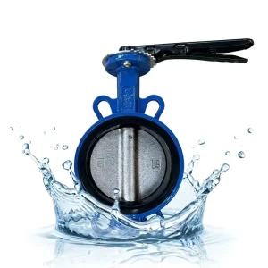 Wafer Ductile Iron Body Disc Butterfly Valve Black EPDM Rubber Seat Handle Operated PN16 Water Supply HVAC Irrigation
