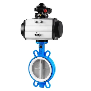 Wafer Pneumatic Butterfly Valve DN40-DN600 Ductile Iron Body with 304 Stainless Steel Disc