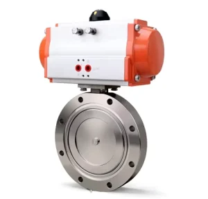 Wafer Type 304 Stainless Steel Cast Steel High Butterfly Valve with Zero Leakage Explosion Proof Pneumatic Shutoff Vacuum Valve