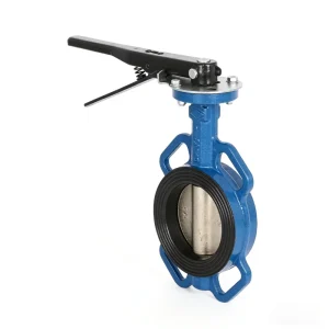 Wafer Type Butterfly Valve Ductile Iron Soft Seal Valve with Manual Lever for Water Supply DN50 DN300 PN16