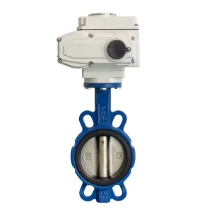 Wafer Type Electric Butterfly Valve 220V On/Off DN50-DN300 Industrial Motorized Actuator with Manual Soft Seal