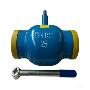 Welded Carbon Steel Ball Valve with Manual Heating Handle for High temperature Water Use with 200 psi PTFE Soft Seal