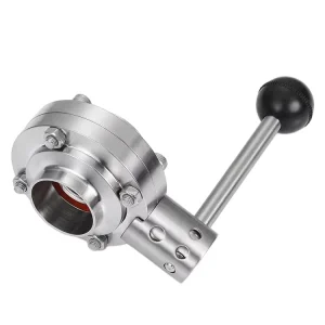 Welding Sanitary 2 Way Butterfly Valve 304 316L Stainless Steel 3/4″-6″ Food Grade Manual ISO9001 CE Certified Commercial