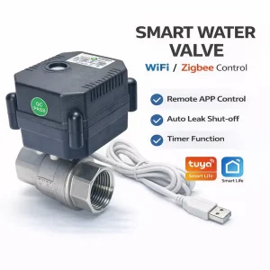 WiFi Electric Ball Valve Water Leak Detection and Auto Shut Off Zigbee Bluetooth Tuya App Control