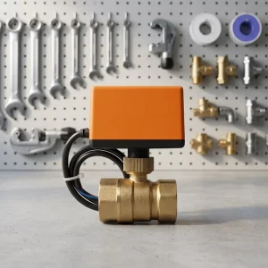 Winvall Small Brass Electric Ball Valve 220V Mini 2 Way PN16 Valve Motorized 3 Wire Control Actuator Water Flow Ball Valves