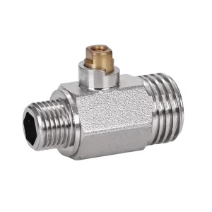 Without Handle Chrome-plated Surface Brass Hex Body Mini Ball Valve Double Male Thread Pneumatic Mini Ball Valve for Air Line