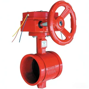 XD381X Signal Butterfly Valve DN65 Turbine Rotation Groove Signal Butterfly Valve for Water Supply and Drainage Pipeline Control