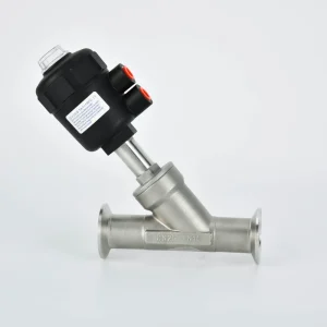 Y-Type 304 Stainless Steel Pneumatic Tri-Clamp Angle Seat Valve Low-Temperature-Resistant Steam Chuck Type Y681F-16P