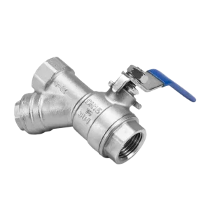 Y Type Integrated Filter Ball Valve 304 Stainless Steel High Temperature Water Switch Valve for Floor Heating