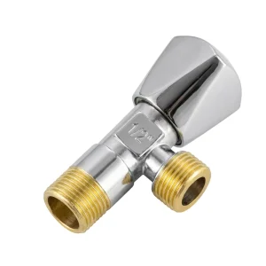 YOD OEM High Flow Quarter Turn 1 2″Inch Stainless Steel Chrome Plated Angle Valve Copper Ball Core Male Thread Water Stop Toilet