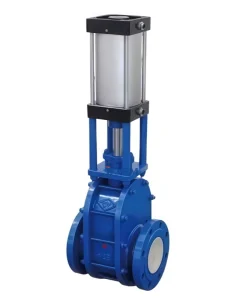 Z644TC Pneumatic Ceramic Double Gate Valve Abrasion Resistant Industrial Valve Manufacturer