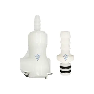 ZDVseal Quick Disconnect Coupling with Shutoff Valve 1/8in 1/4″ Barb POM EPDM No Leakage Air Water Oil 80°C