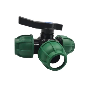 pp Compression Fitting Three Way Plastic Ball Valve